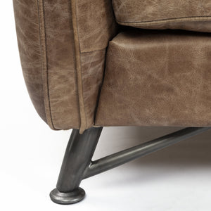 Cobain I 84" Brown Leather Two Seater Sofa