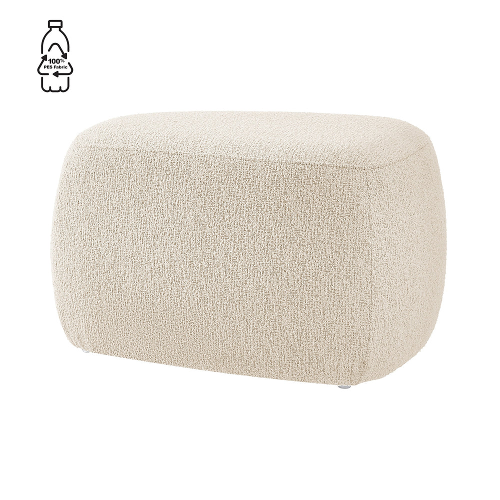 Carlese Boucle Small Ottoman, Palladian Beige