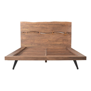 Moe's Madagascar Platform Bed Queen in Brown