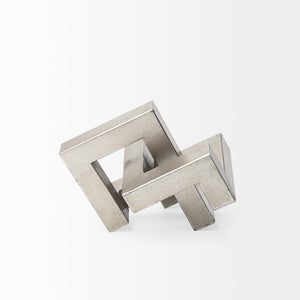 Link Small Silver Metal Sculpture Decorative Object