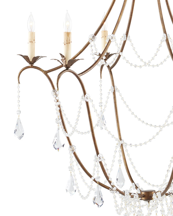 Elizabeth Gold Chandelier In Rhine Gold