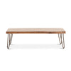 Vail Acacia Wood Live Edge Coffee Table in Walnut Finish