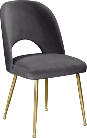 Ramon Dining Chair In Grey Velvet
