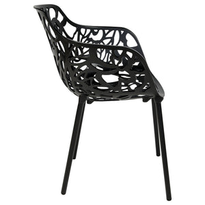 ORO ALUMINUM CHAIR (WITH ARMS) - BLACK