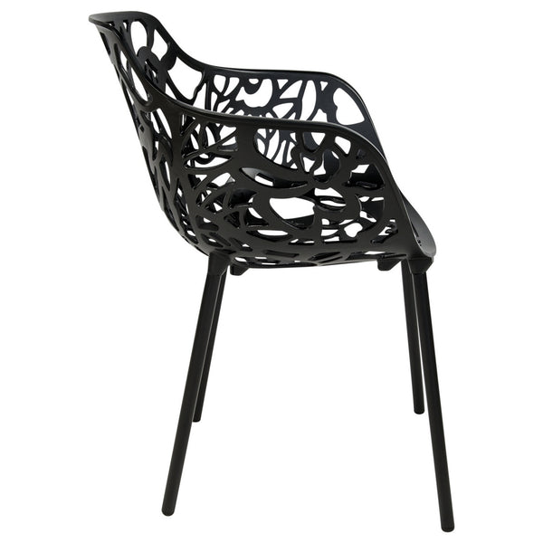 ORO ALUMINUM CHAIR (WITH ARMS) - BLACK