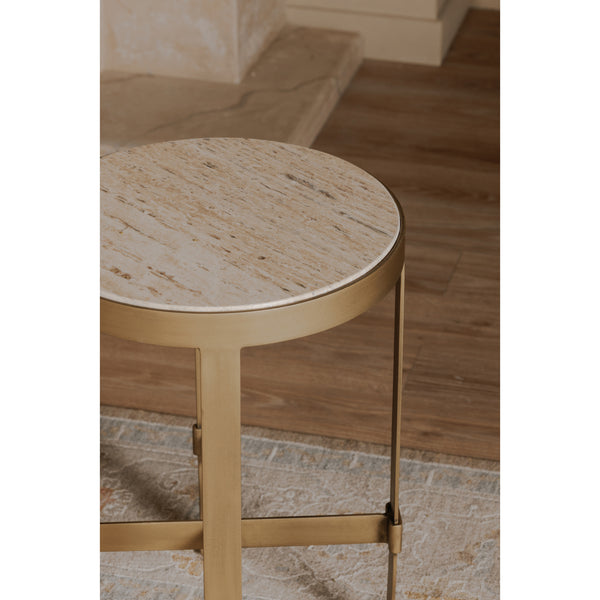Moe's Holli Side Table Travertine Top