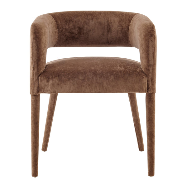 Lauryn Velvet Dining Side Chair, Dainty Dark Brown