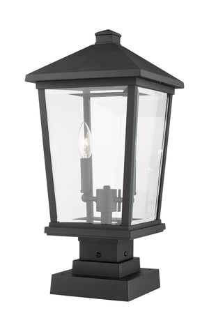 Beacon 2 Light Outdoor Pier Mounted Fixture in Black Finish