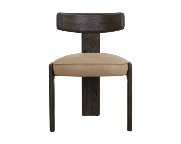 HORTON DINING CHAIR - DARK BROWN - SAHARA SAND LEATHER