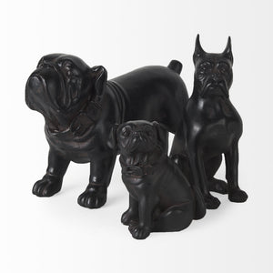 Rocky 4L x 5W Black Resin Boxer Dog