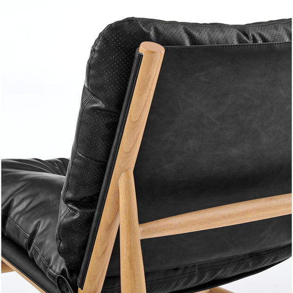 Oswald Faux Leather Tufted Accent Chair, Casa Black