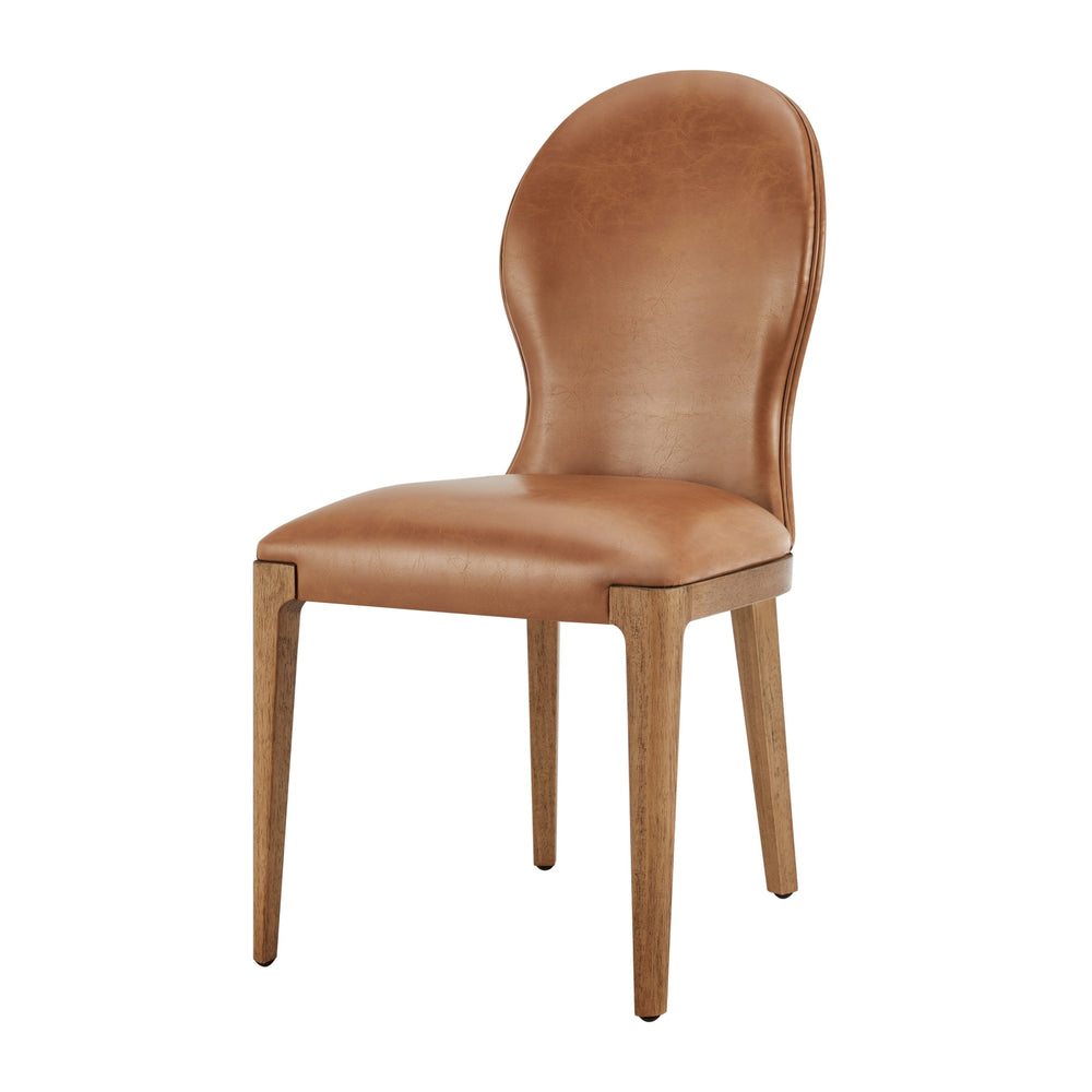 Eldoris Faux Leather Dining Side Chair, Borneo Chocolate