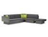 Sancho Sectional with coffee table and ottoman in grey