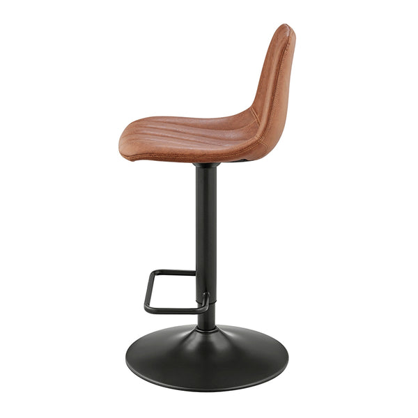 Robert KD PU Gaslift Swivel Bar Stool, Umber Brown