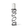Omega III Large Black Metal Stacked Ring Table Candle Holder