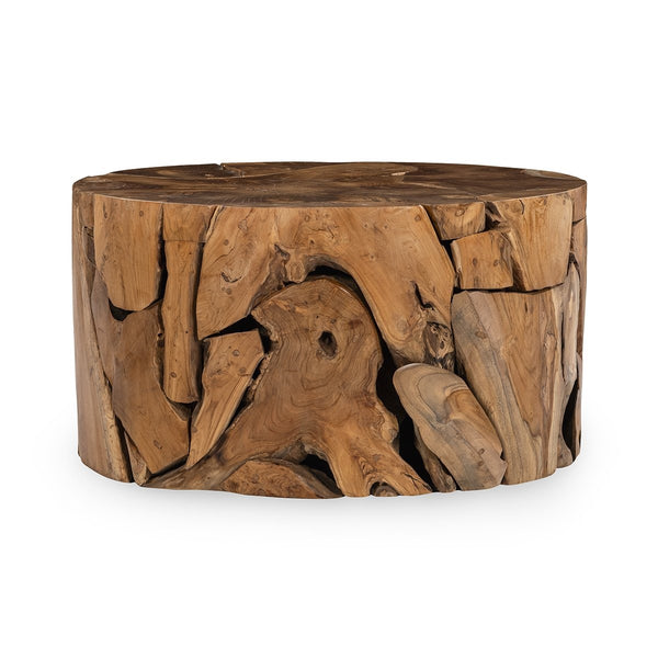 Rhea Solid Wood Round Coffee Table - Reclaimed Teak