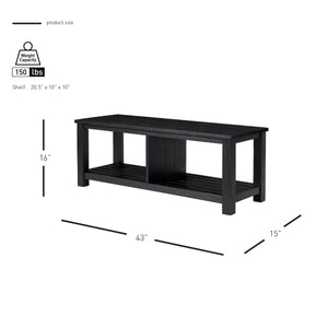 Tiburon KD TV Bench, Alto Black 