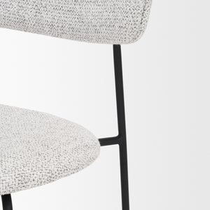 Casey Matte Black Metal w/ Gray Fabric Dining Chair