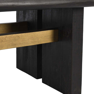 Larson Solid Wood Rectangle Dining Table in Carbon Black