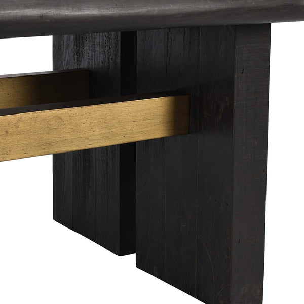 Larson Solid Wood Rectangle Dining Table in Carbon Black