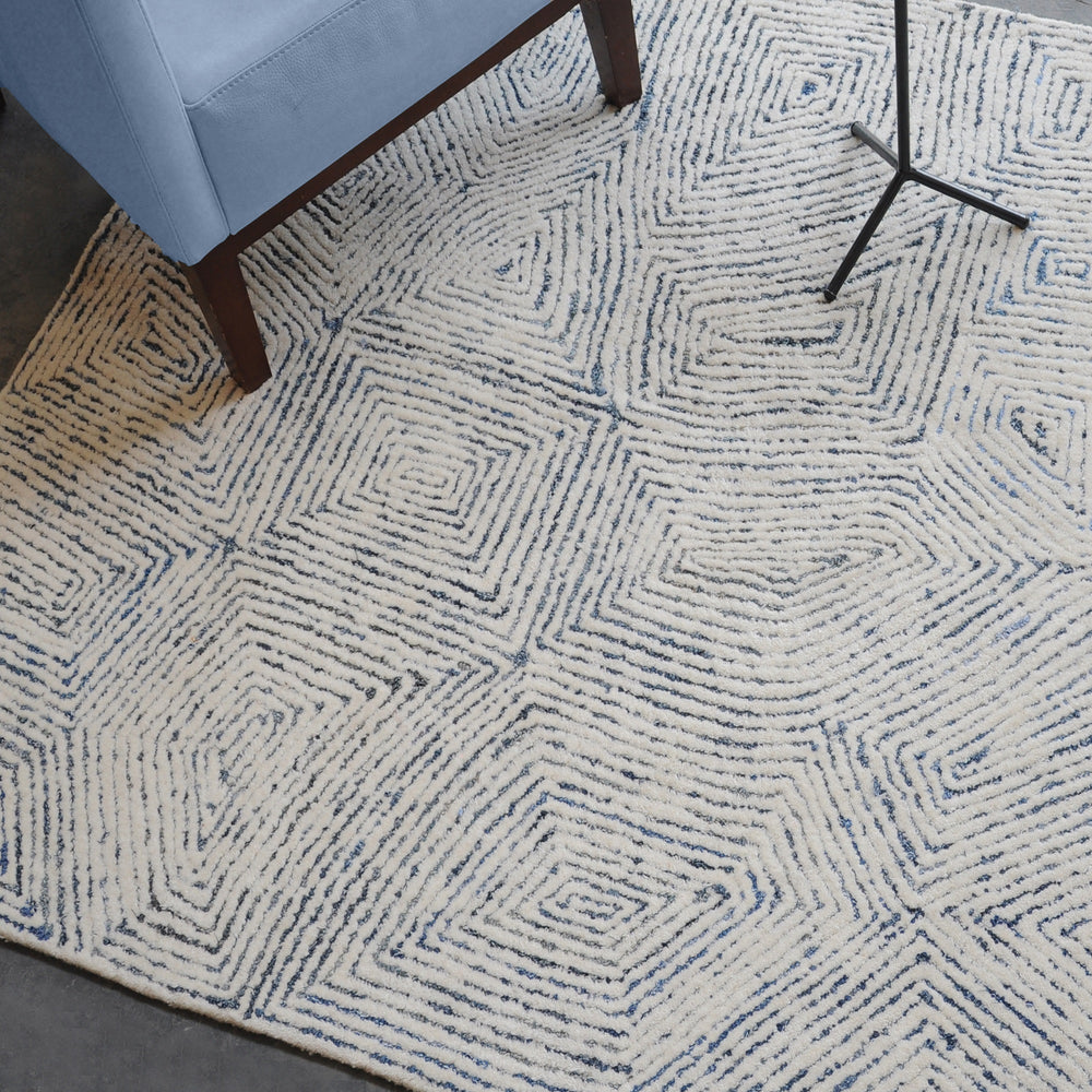 Maze HandTufted 9' X 12' Area Rug In Blue