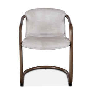 Portofino Leather Dining Chair Vintage White