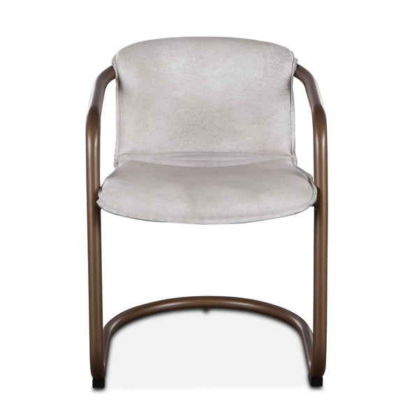 Portofino Leather Dining Chair Vintage White