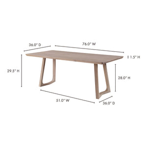 Moe's Silas Dining Table in White Oak