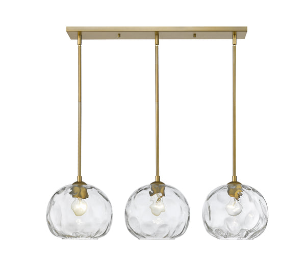 Chloe 3 Light Island/Billiard in Olde Brass Finish