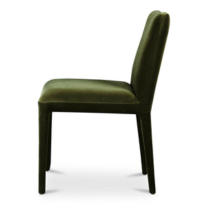 Moe's Calla Dining Chair Green Velvet, Set of 2