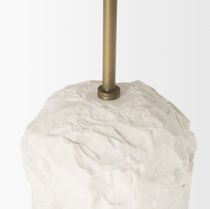 Rini Gold Metal and White Marble Accent Table