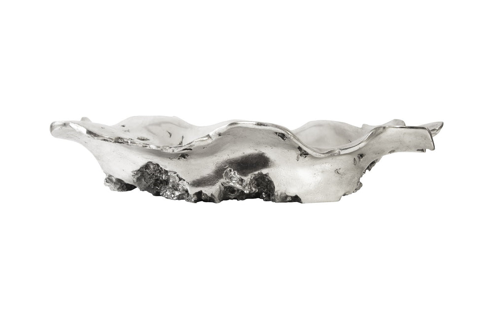 Rose Wood Burled Bowl, Silver