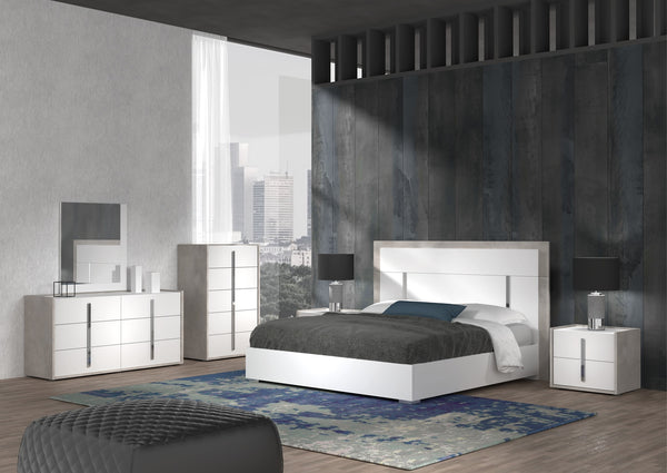 Ada Premium Night Stand in Cemento/Bianco Opac