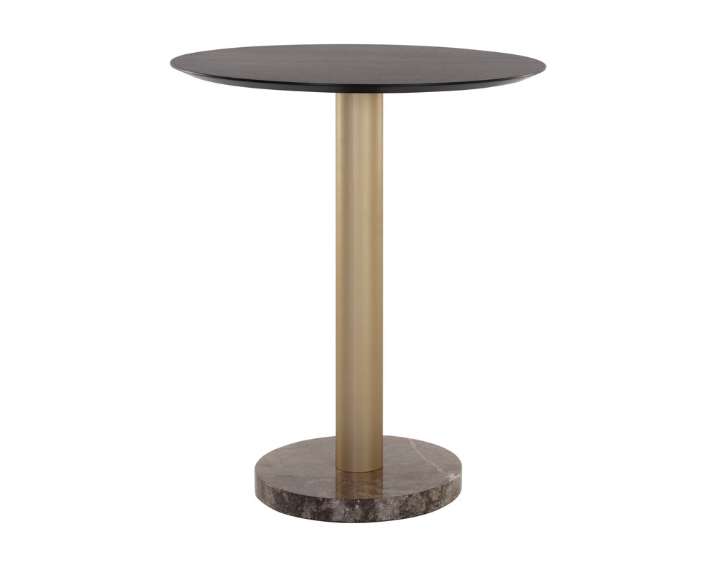 MONACO BAR TABLE - GOLD - GREY MARBLE / CHARCOAL GREY