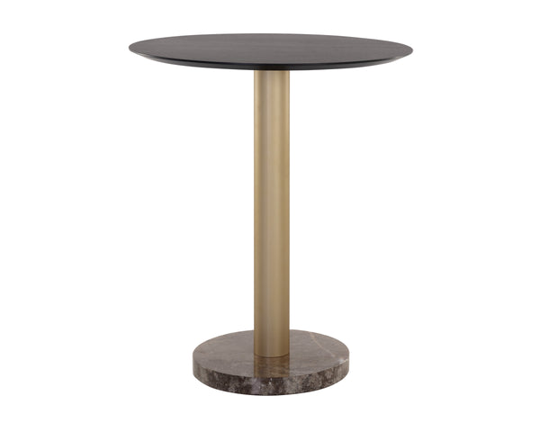 MONACO BAR TABLE - GOLD - GREY MARBLE / CHARCOAL GREY