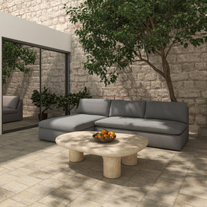 Moe's Miles Outdoor Chaise Speckled Light Grey