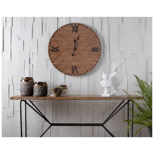 Papillion I 66L x 16W Natural Solid Wood and Iron Console Table