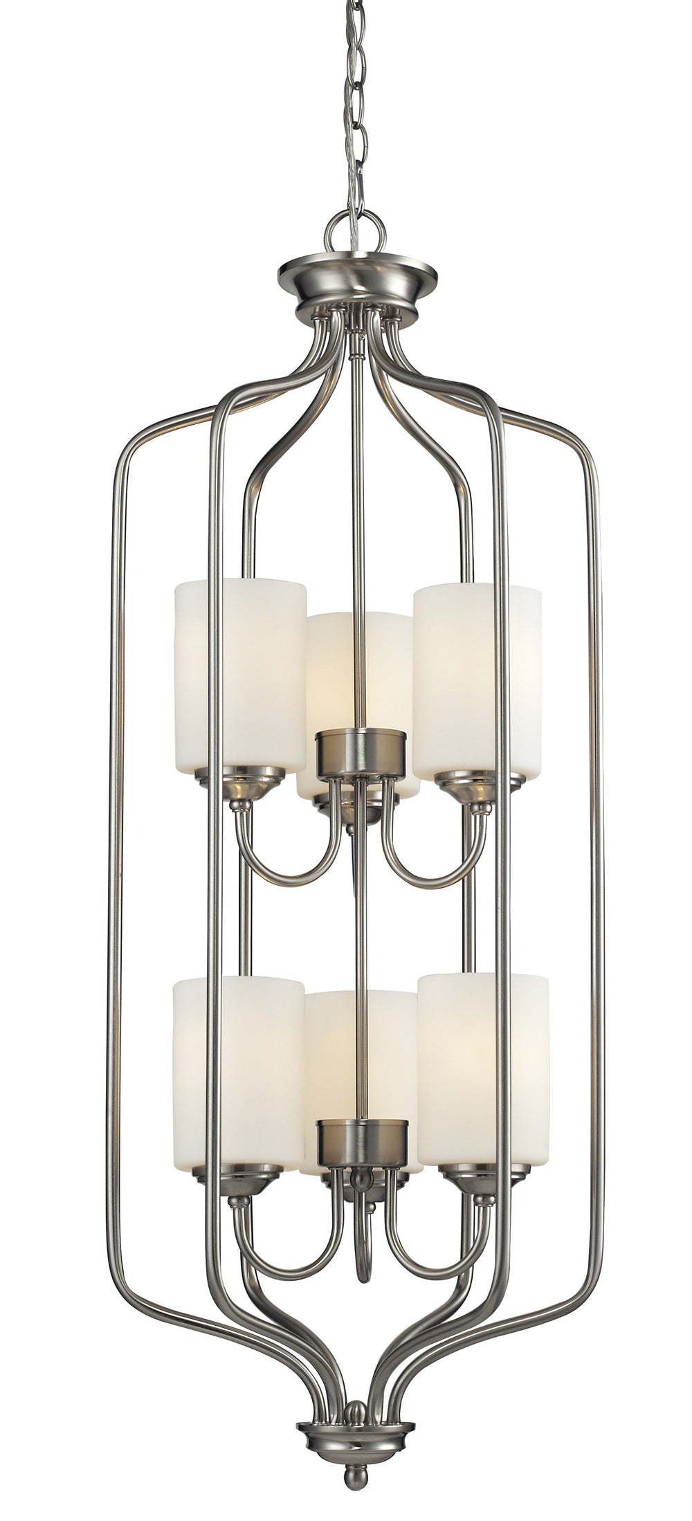 Cardinal 6 Light Pendant in Brushed Nickel Finish