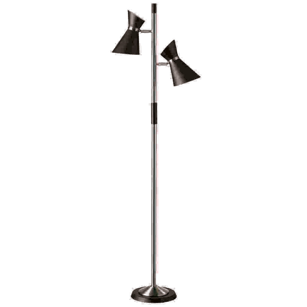 2LT Floor Lamp w/ Black Shade, PC