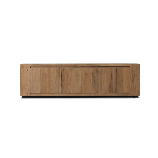 Abaso Media Console In Rustic Wormwood