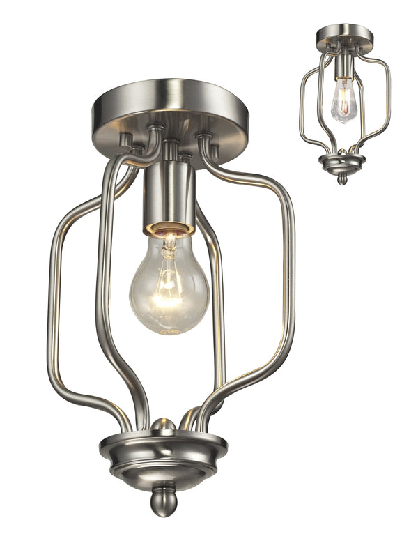 Cardinal 1 Light Flush Mount in Brushed Nickel Finish