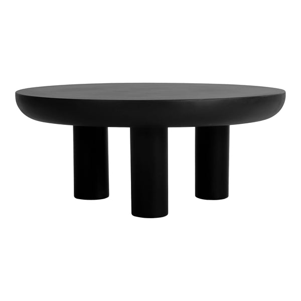 Rocca Black Coffee Table with Stone Top