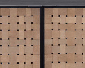 OMARI SIDEBOARD - LARGE - SUEDE LIGHT TAN LEATHER