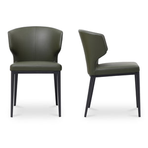 Delaney Dining Chair Set of Two in Dark Green