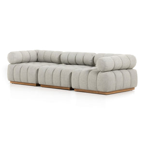 Roma Outdoor 3pc Sectional In Ash