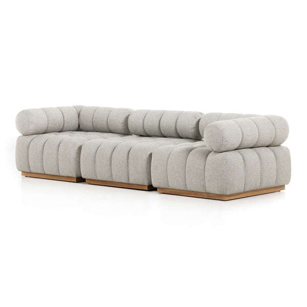 Roma Outdoor 3pc Sectional In Ash