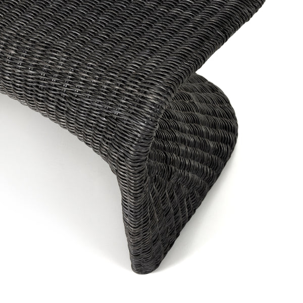 Portia Outdoor Dining Bench In 50" In Coal