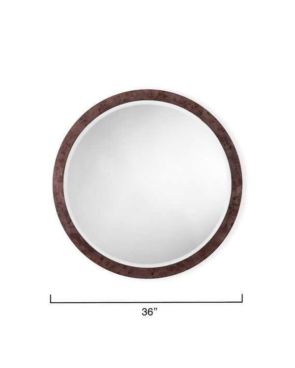  Chandler Round Wall Mirror, Charcoal