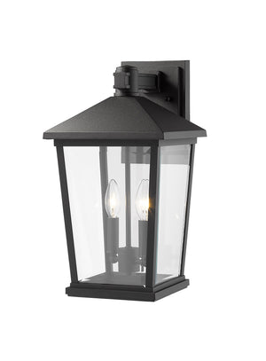 Beacon 2 Light Outdoor Wall Sconce in Black Finish