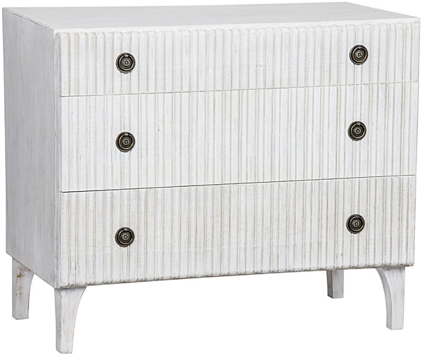 Daryl Mahogany and Veneer Dresser with Brass Pulls in White Wash Finish